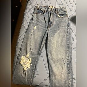 Abercrombie & Fitch Light Blue Distressed Boyfriend Jeans